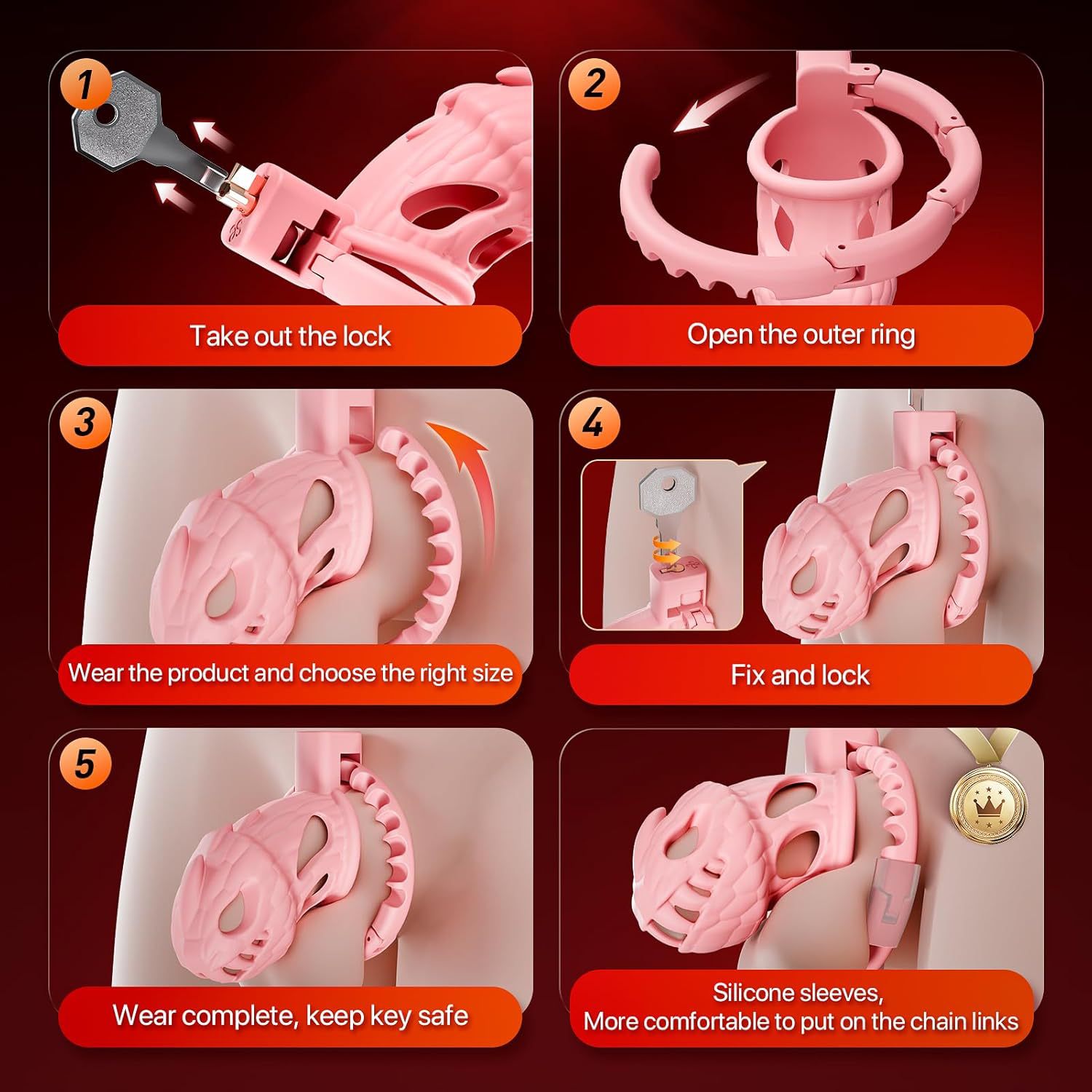 Dragon Head Self-Adjusting Chastity Cage