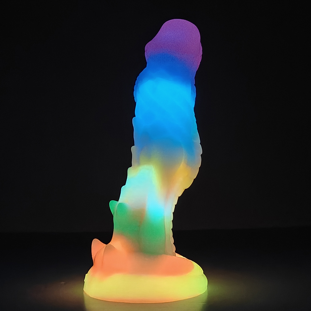 Glow-in-the-Dark Fantasy Dildo – Platinum Silicone