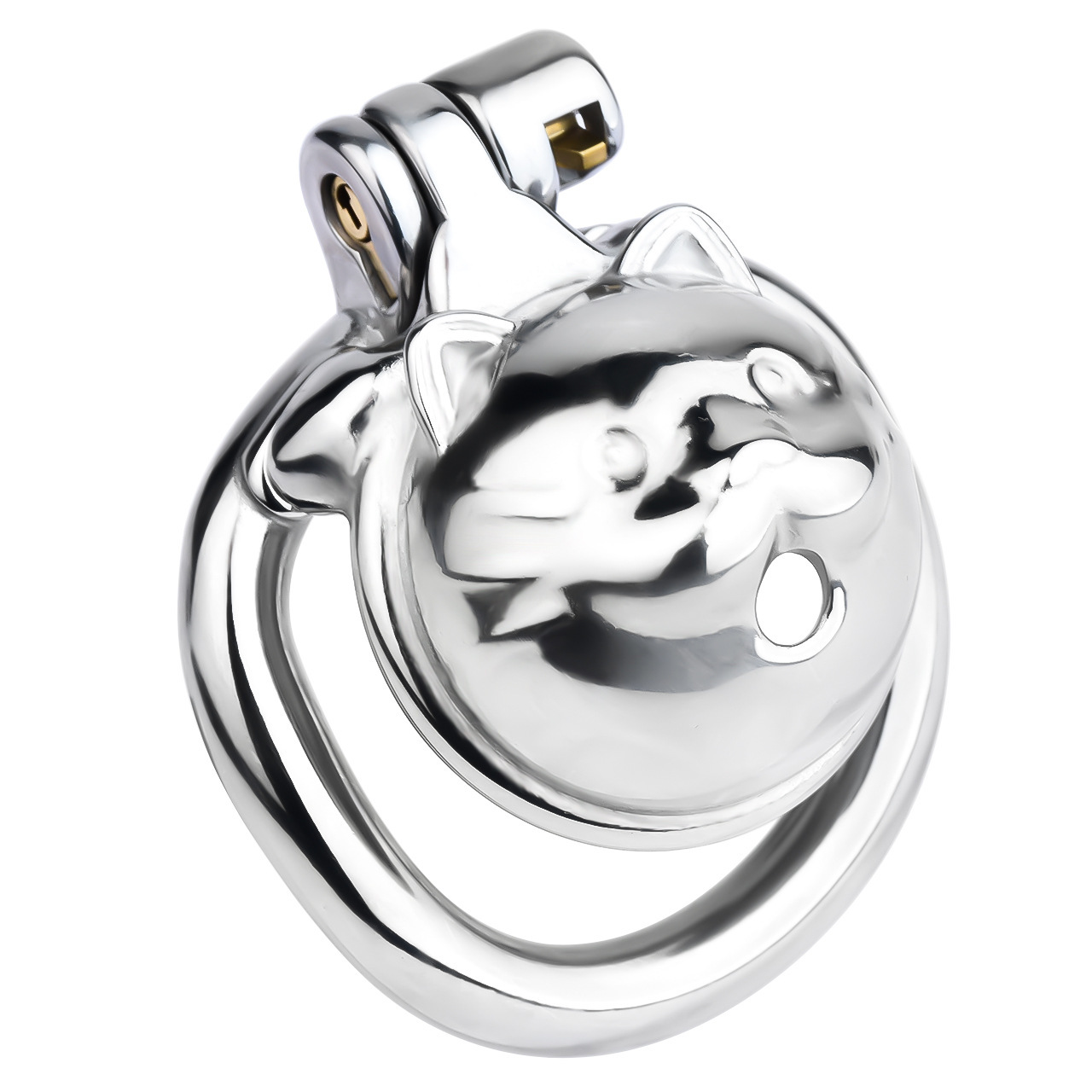 Stainless Steel Cat-Shaped Male Chastity Cage