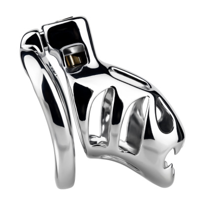 Metal Chastity Lock with Adjustable Strap – Secure Stainless Steel Chastity Cage