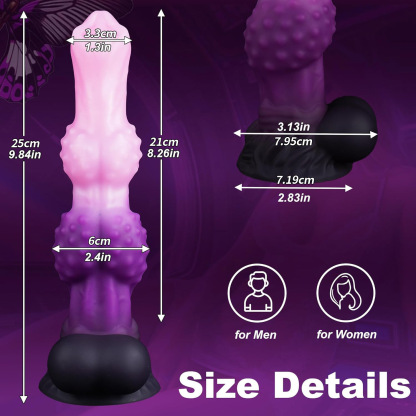 Textured Knotted Fantasy Dildo with Suction Base