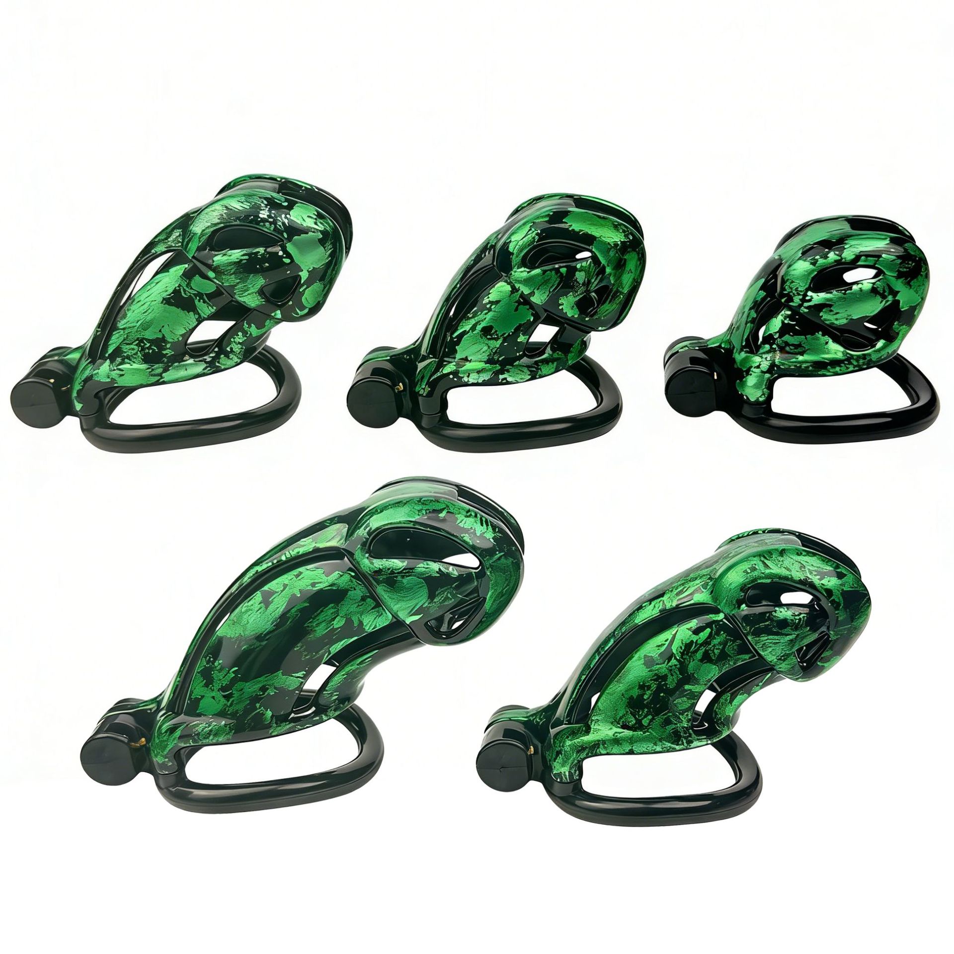 Aurora Series Chastity Cage – Iridescent 3D Printed Lock Device with Sculpted Vent Design