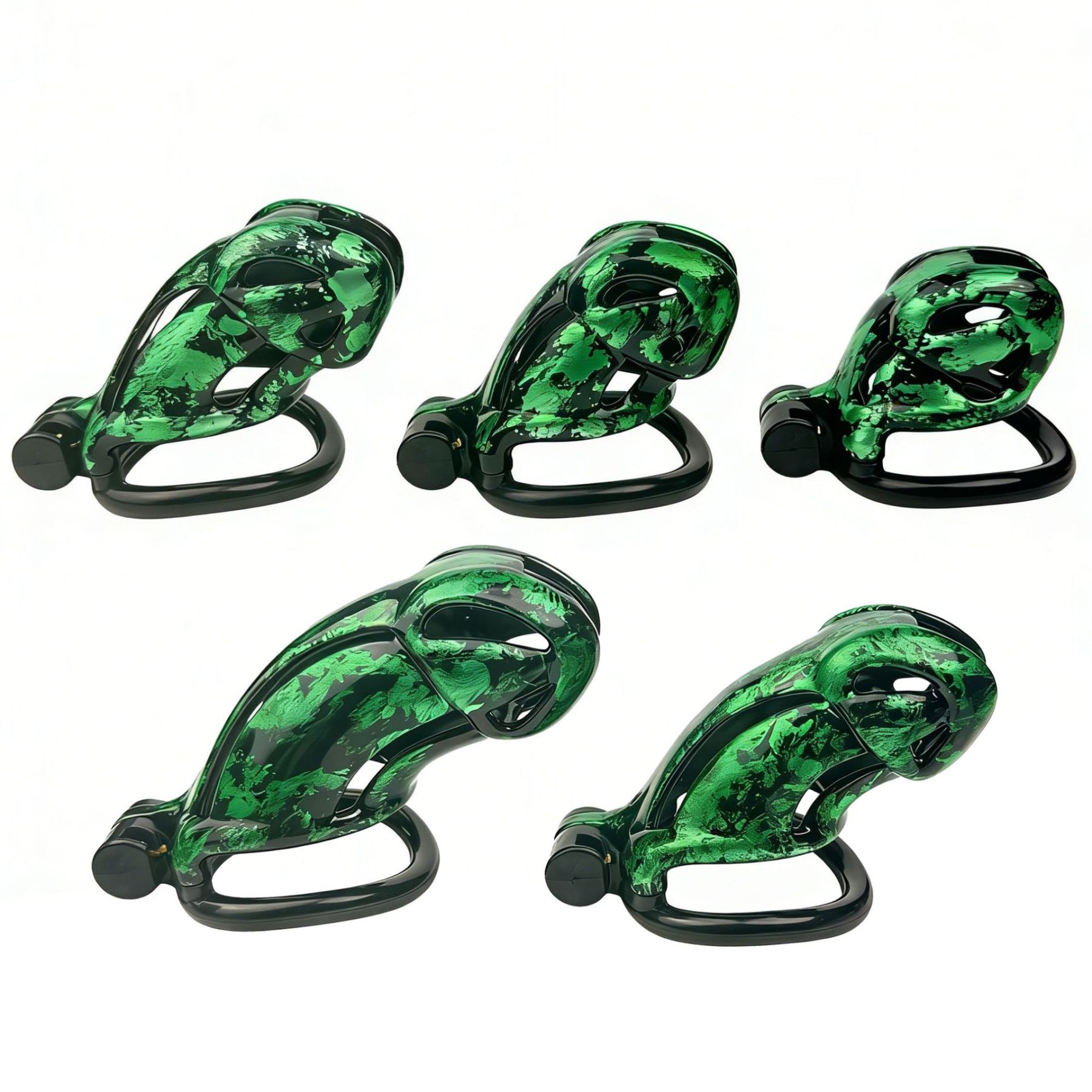 Aurora Series Chastity Cage – Iridescent 3D Printed Lock Device with Sculpted Vent Design