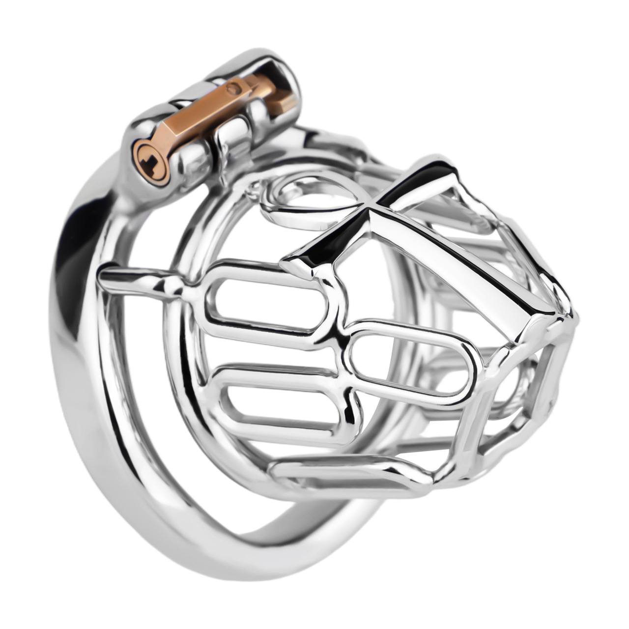Openwork Metal Chastity Lock – Breathable Stainless Steel, Secure & Lightweight Design