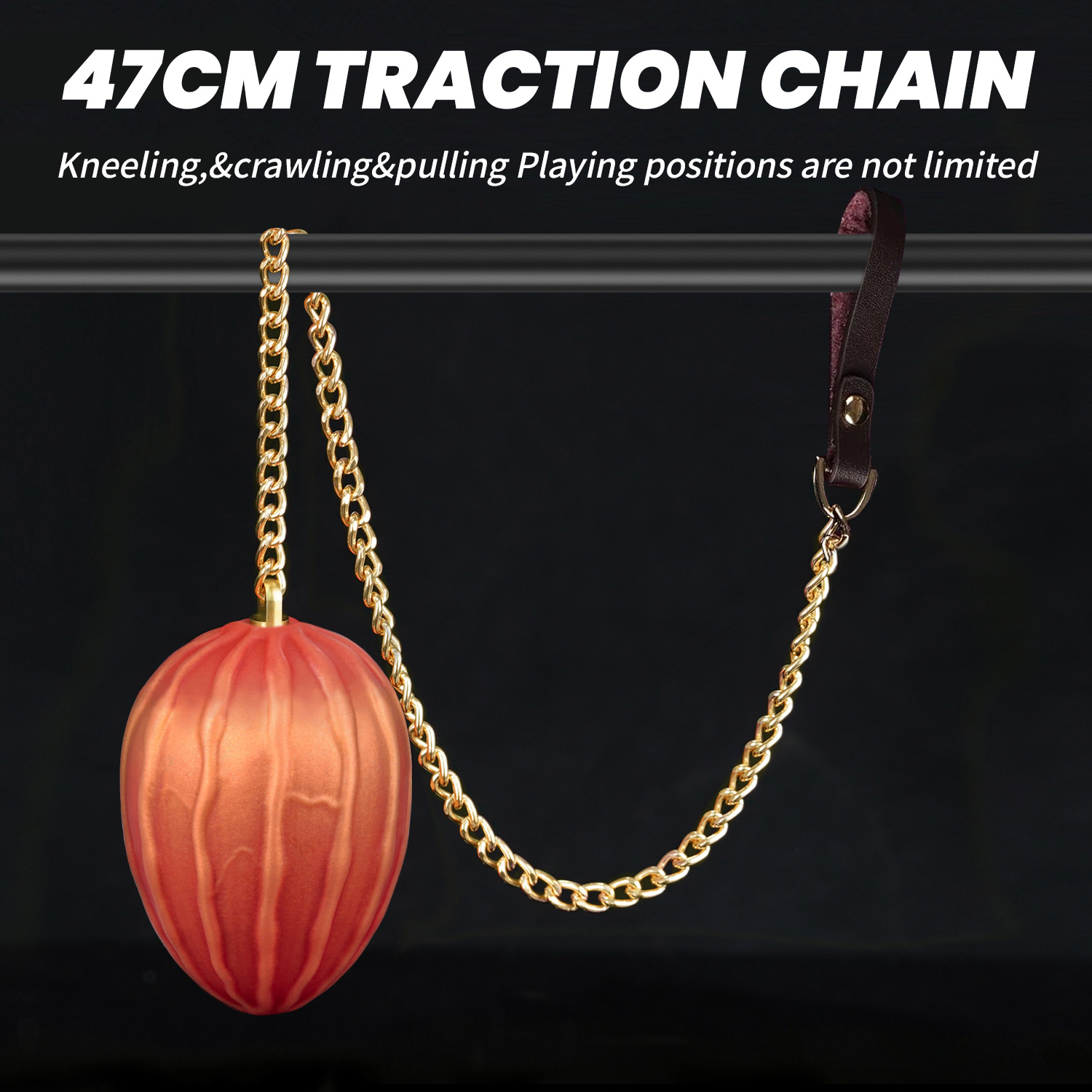 Platinum Silicone Pull Chain Anal Plug – Weighted Training Butt Plug with Metal Leash