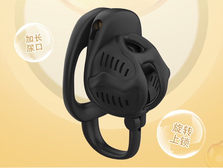 Male Split-Testicle Chastity Cage with Ball Separator Ring Adjustable Locking Device