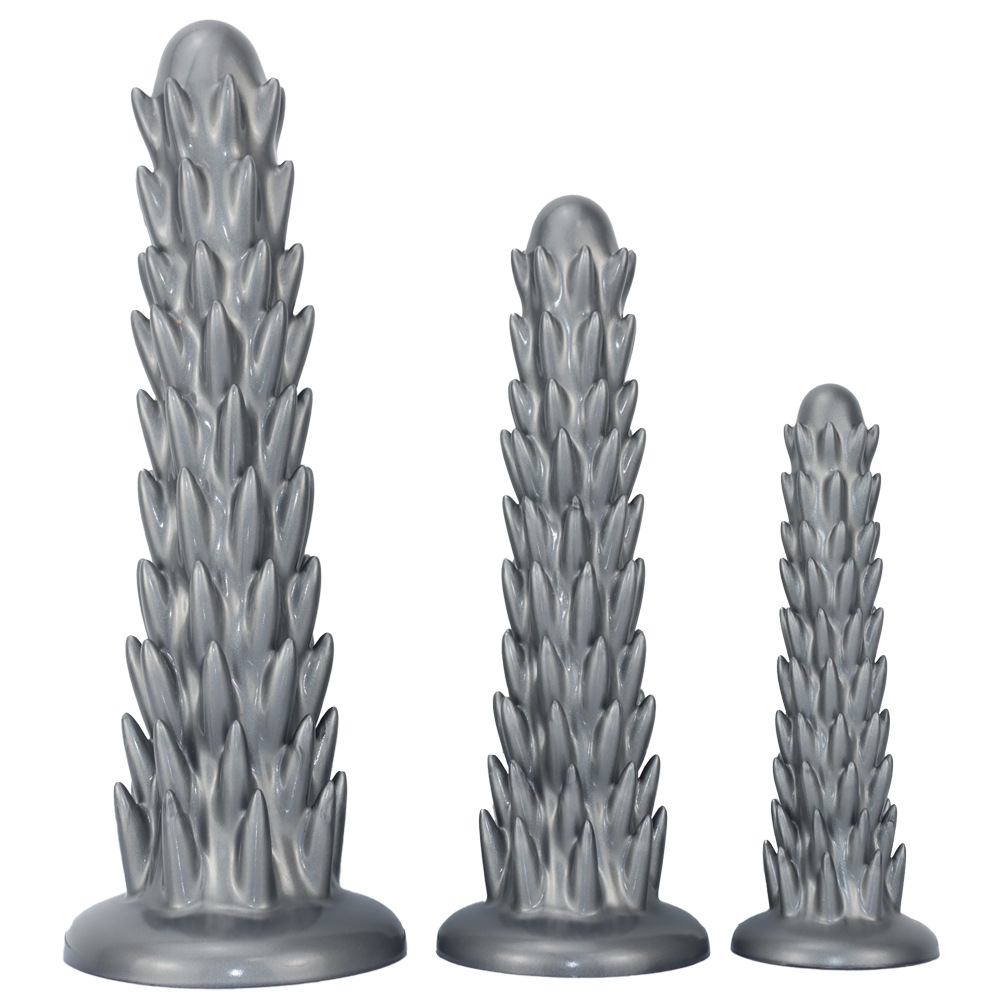 Textured Spiked Silicone Fantasy Dildo with Suction Base
