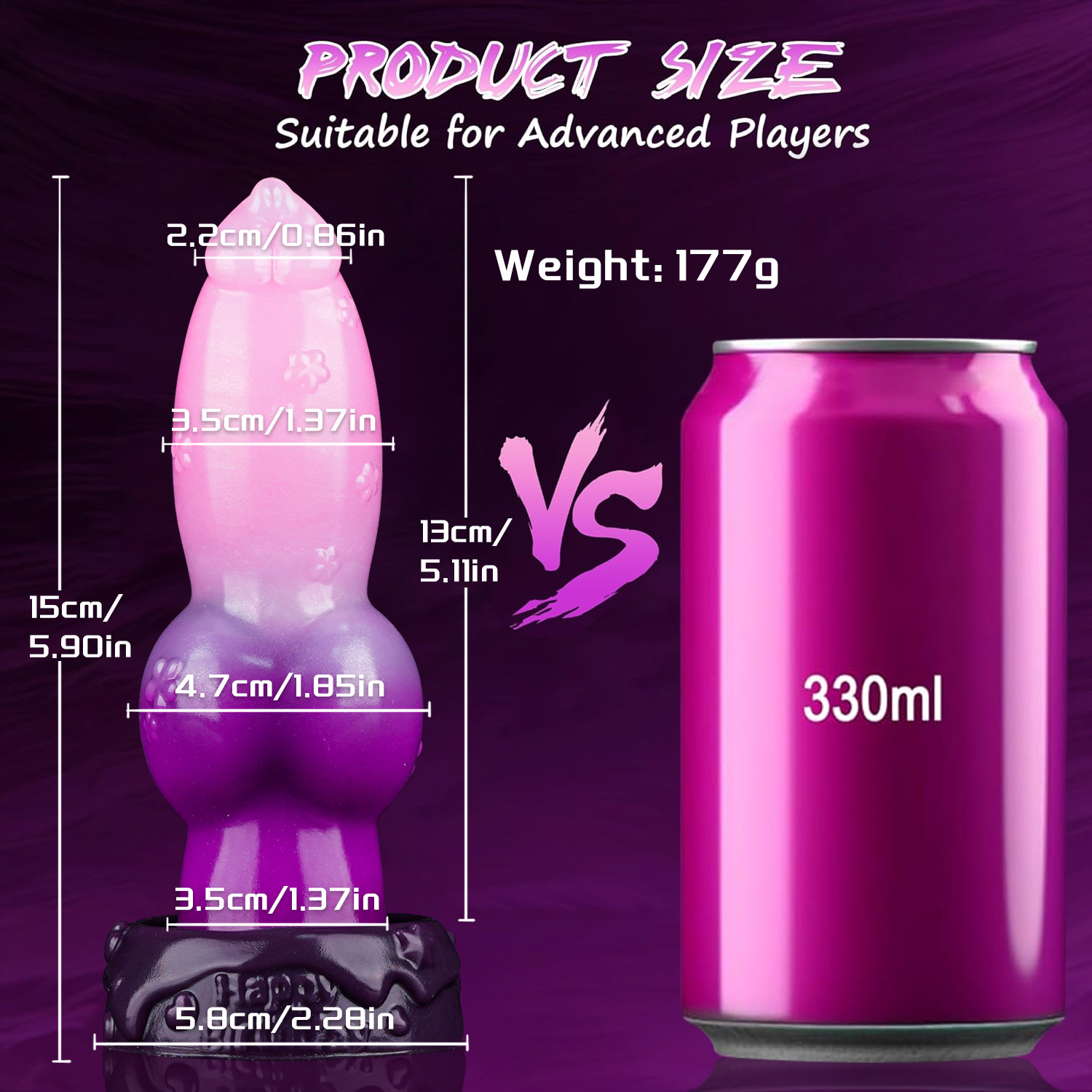Knotform Gradient Silicone Dildo with Rounded Bulb