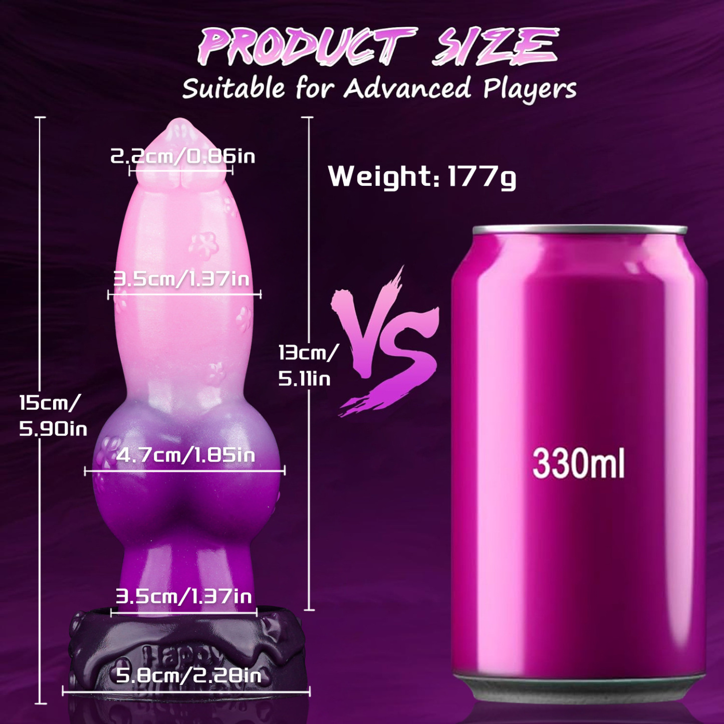Knotform Gradient Silicone Dildo with Rounded Bulb