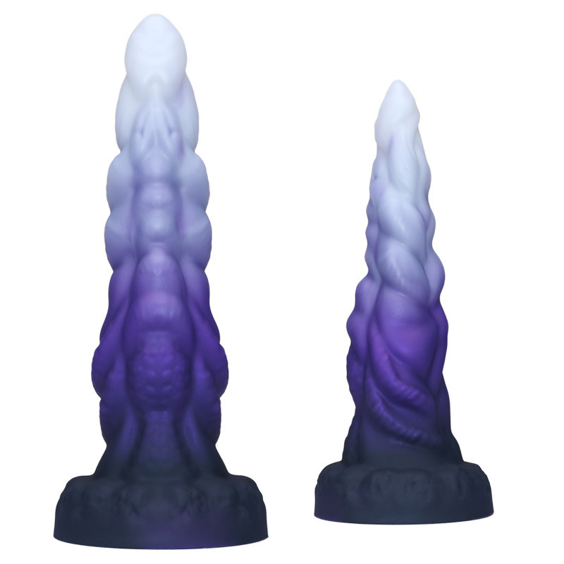 Mystic Spiral Fantasy Dildo – Purple Gradient Silicone Creature Toy