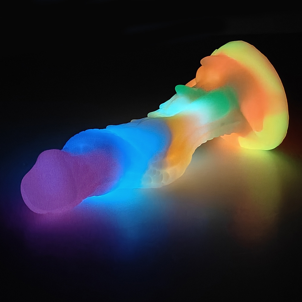 Glow-in-the-Dark Fantasy Dildo – Platinum Silicone
