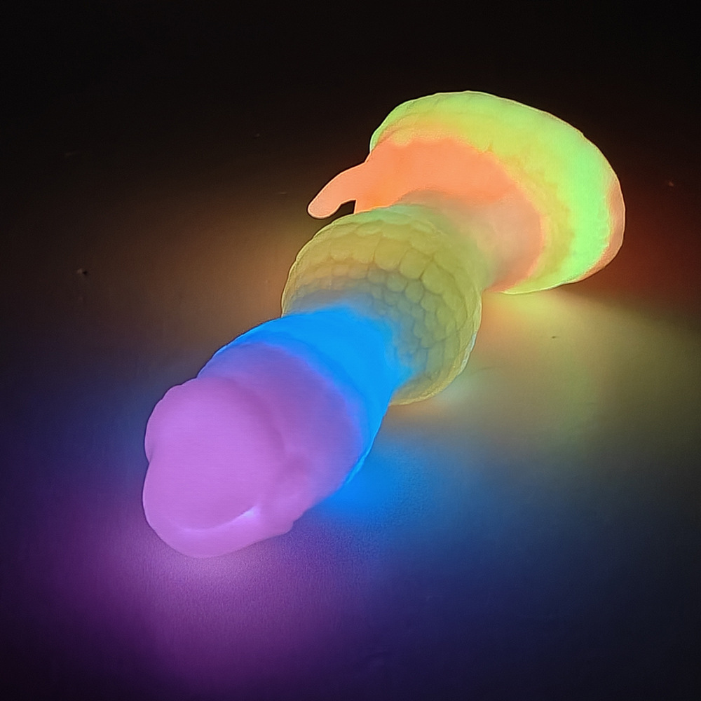 Glow-in-the-Dark Textured Fantasy Dildo 
