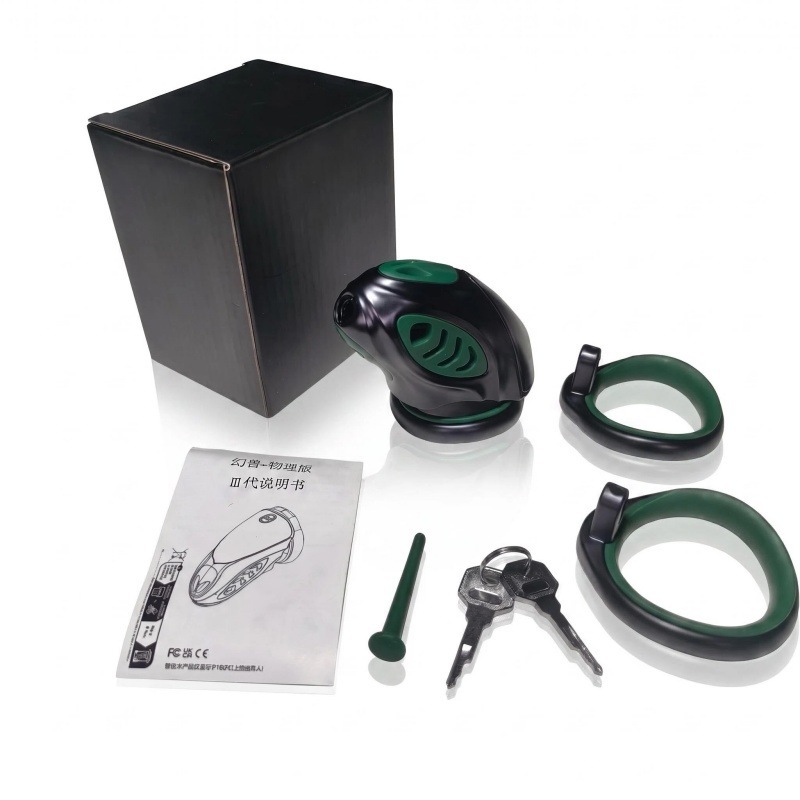Alien Design Male Chastity Cage with Silicone Ring