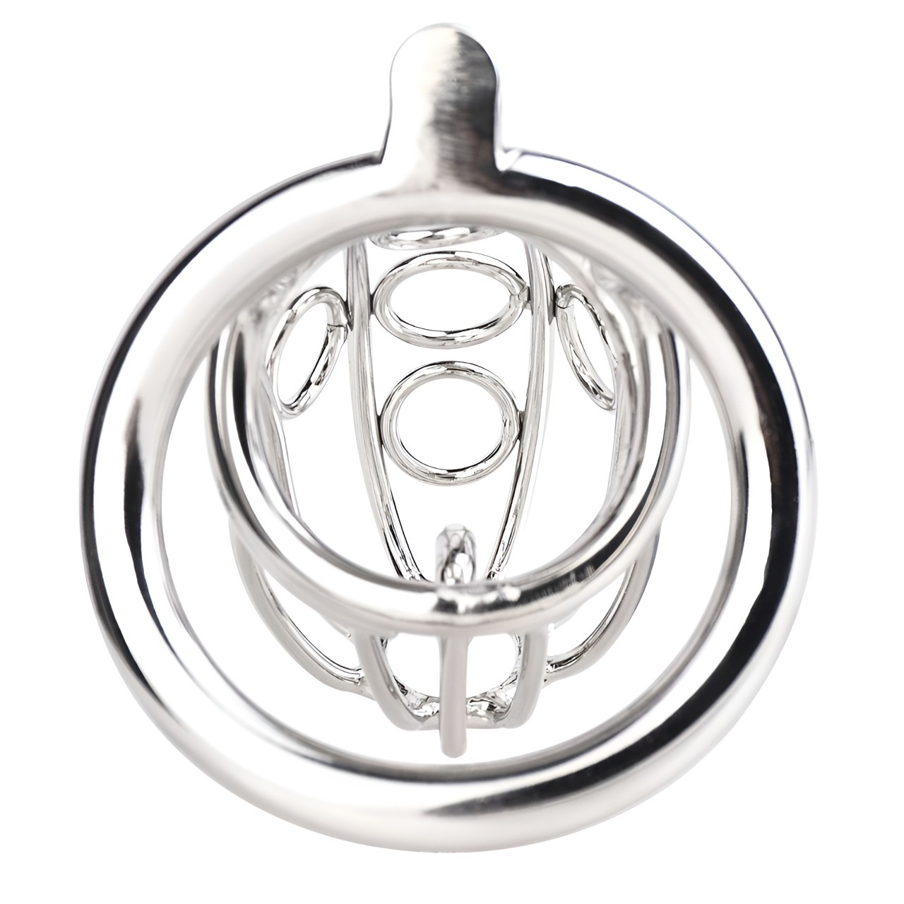 Metal Chastity Cage with Elastic Strap
