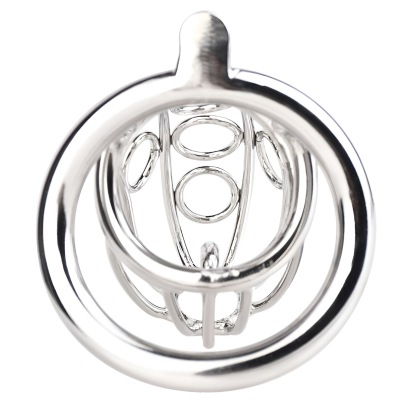 Metal Chastity Cage with Elastic Strap