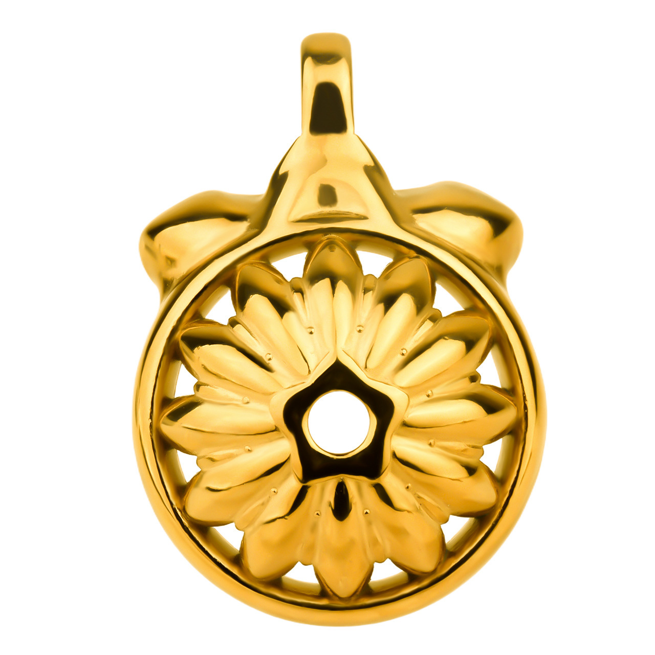 Stainless Steel Floral Chastity Lock 