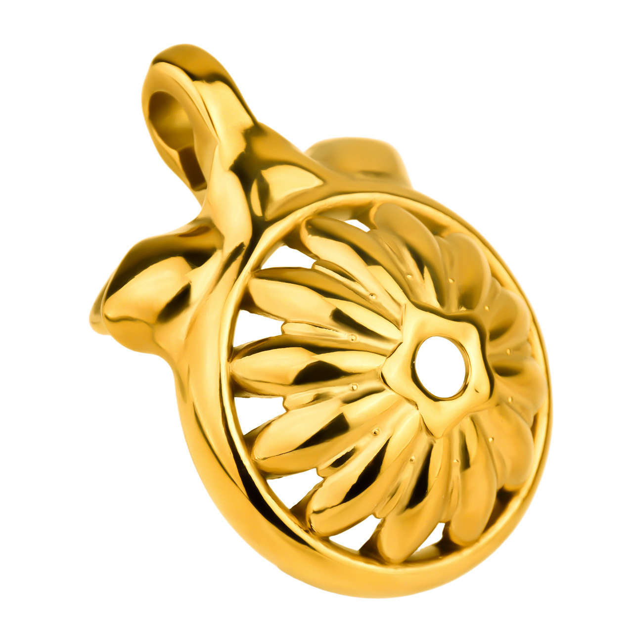 Stainless Steel Floral Chastity Lock 