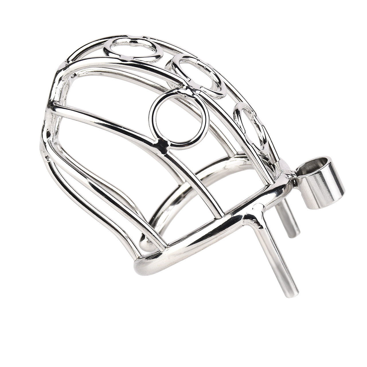 Metal Chastity Cage with Elastic Strap