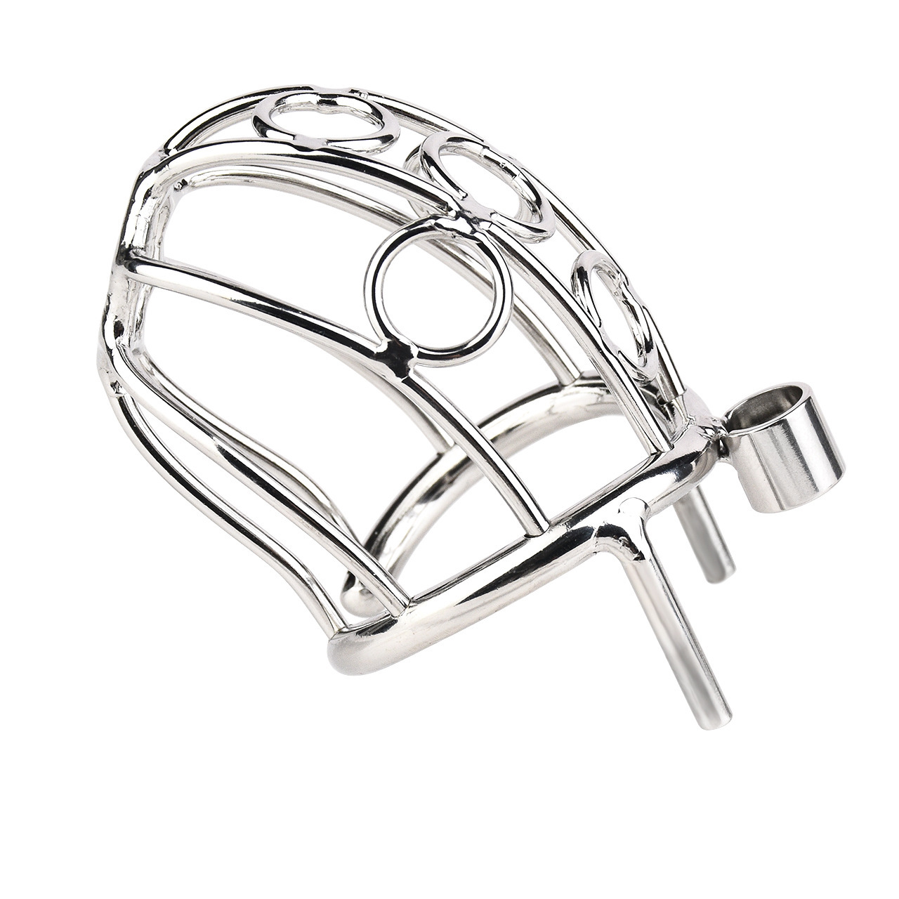 Metal Chastity Cage with Elastic Strap