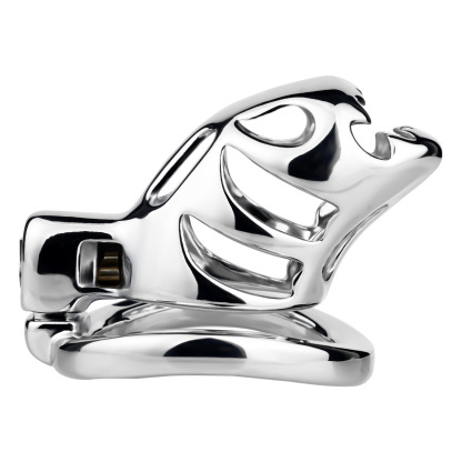 Metal Chastity Lock with Adjustable Strap – Secure Stainless Steel Chastity Cage