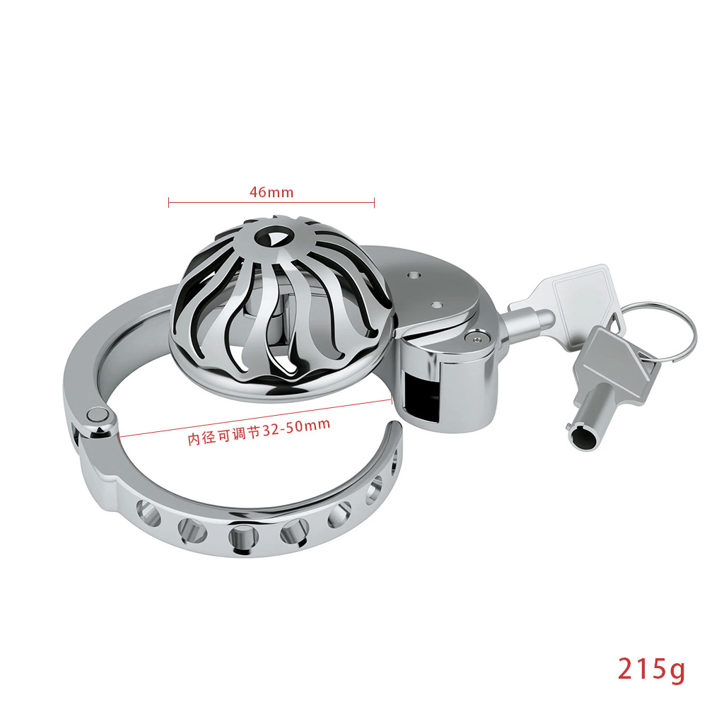  Stainless Steel Male Chastity Cage | 6-Level Adjustable Cock Cage (32–50mm) | Adult BDSM Sex Toy for Chastity & Bondage Play-ToyAura