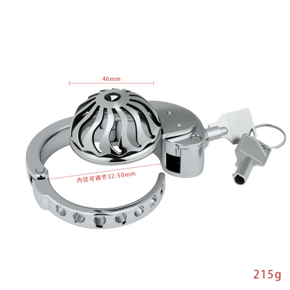  Stainless Steel Male Chastity Cage | 6-Level Adjustable Cock Cage (32–50mm) | Adult BDSM Sex Toy for Chastity & Bondage Play-ToyAura