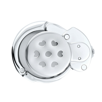 Stainless Steel Flat Plate Chastity Lock – Secure, Breathable & Polished Metal Cage for Men