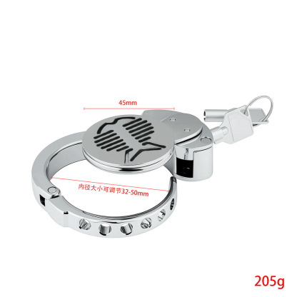 304 Stainless Steel Men's Chastity Lock with Fishbone Pattern Engraving 