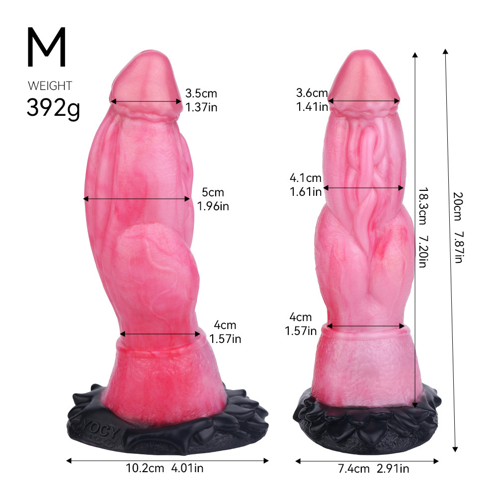  Silicone Dildo with Textured Design & Suction Base