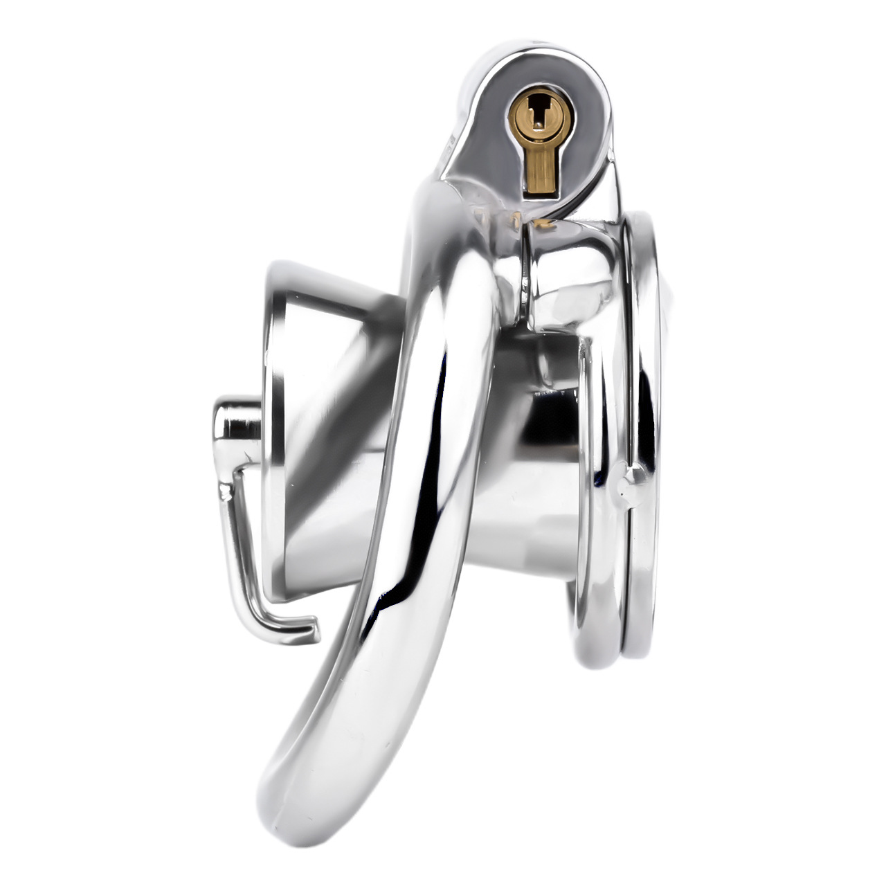 Stainless Steel Male Chastity Device with Lotus Shield — Secure Metal Chastity Cage for Long-Term Wear-ToyAura