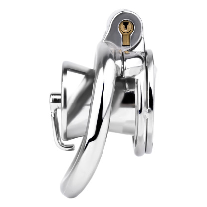 Stainless Steel Male Chastity Device with Lotus Shield — Secure Metal Chastity Cage for Long-Term Wear-ToyAura