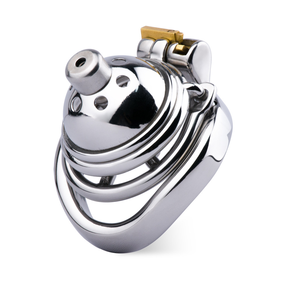 Stainless Steel Male Chastity Device with Urethral Tube & Anti-Escape Ring – Secure Metal Chastity Cage-ToyAura