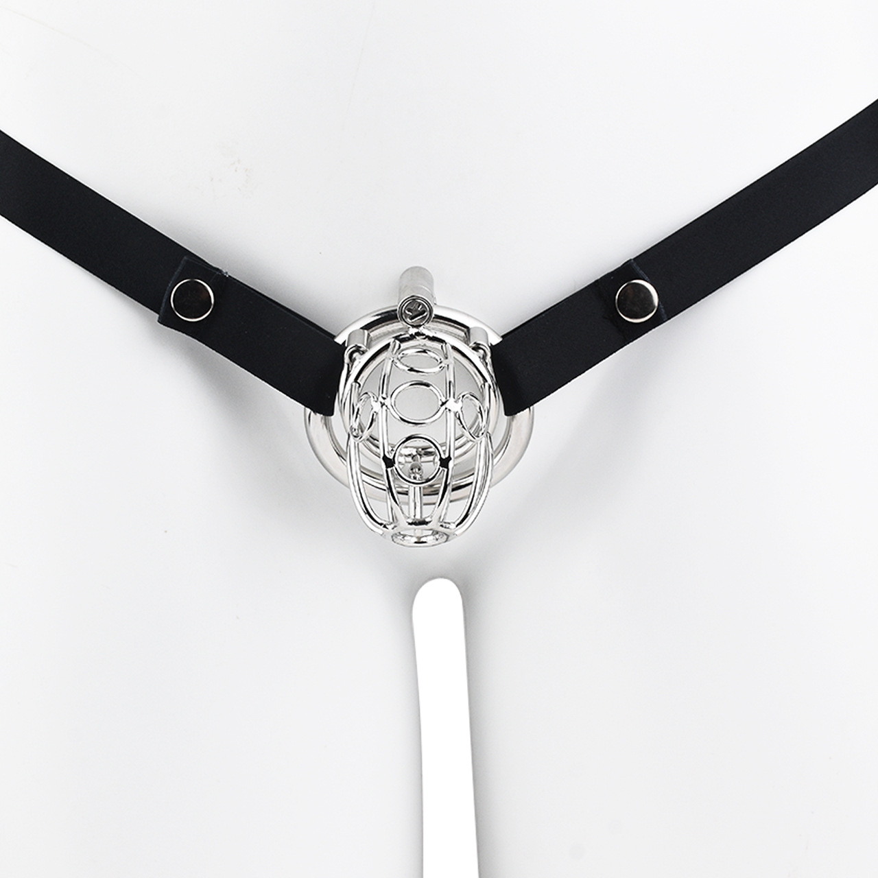 Metal Chastity Cage with Elastic Strap