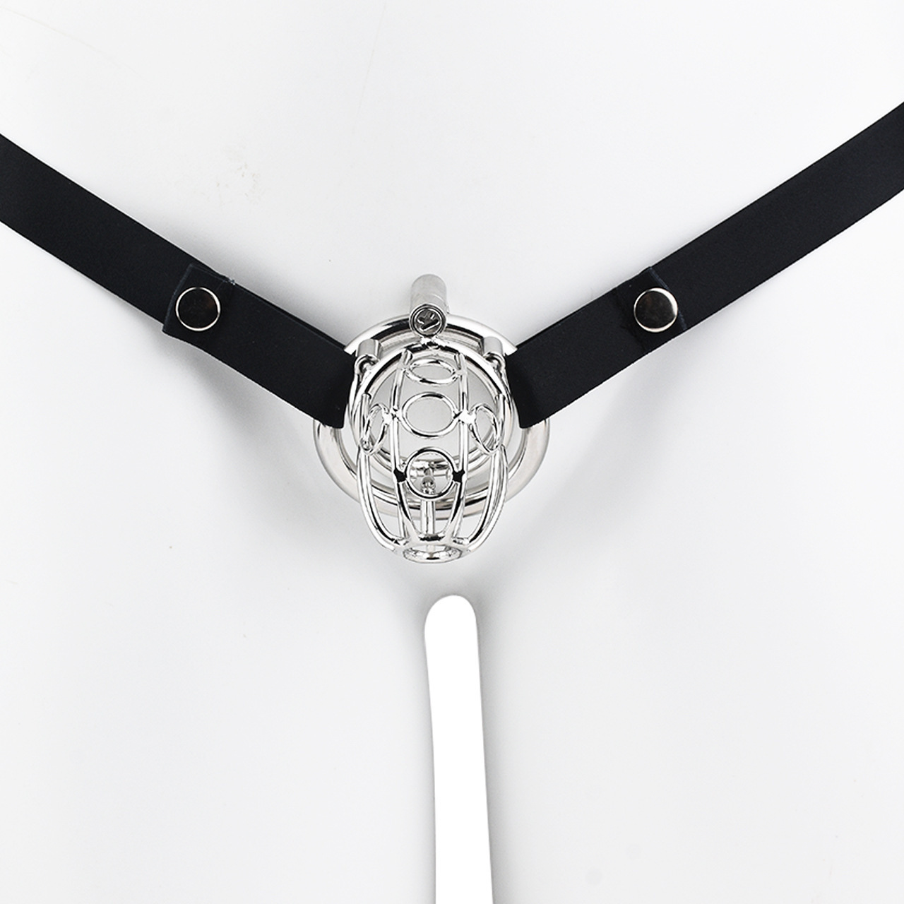 Metal Chastity Cage with Elastic Strap