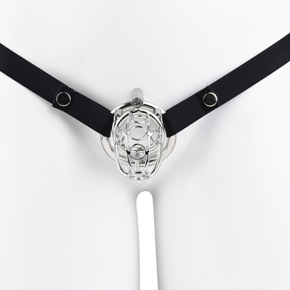 Metal Chastity Cage with Elastic Strap