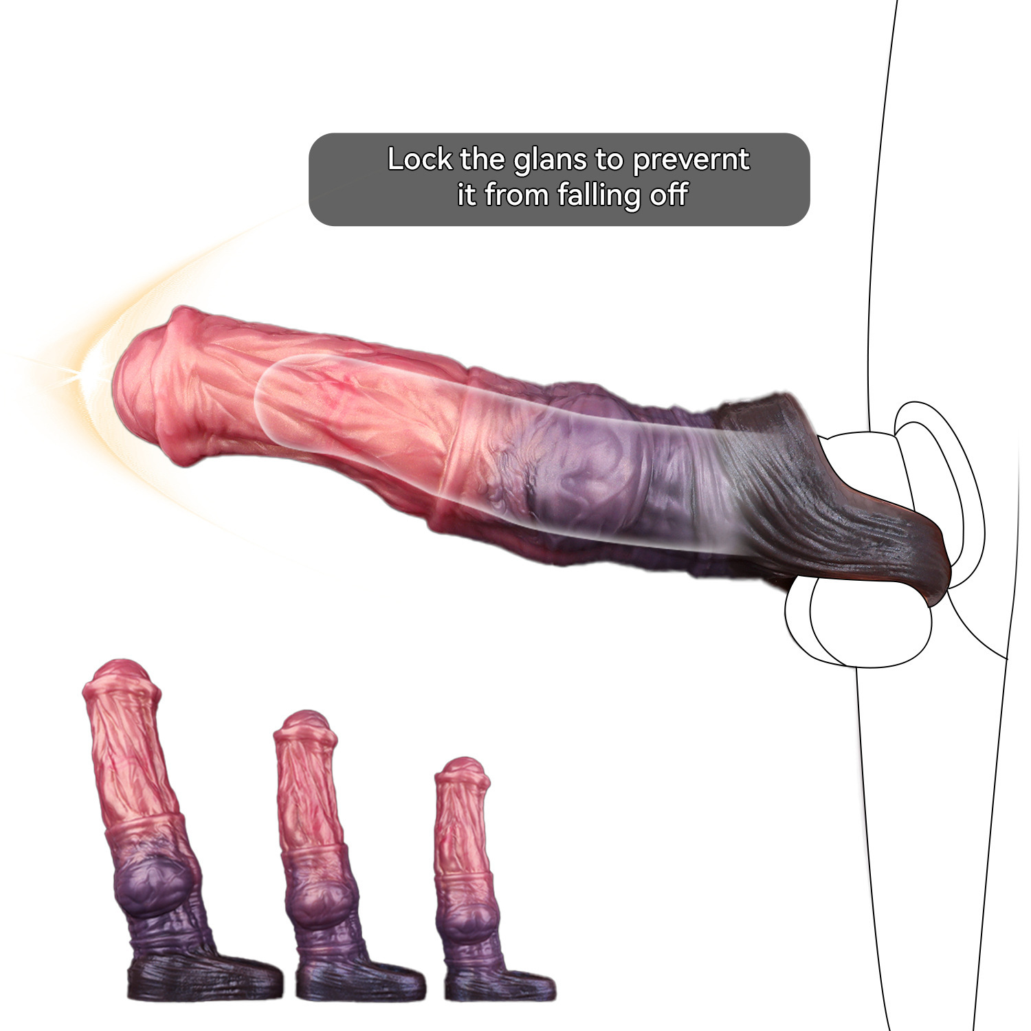 Horse-Shaped Penis Sleeve Soft Silicone · Wearable Design · Reusable