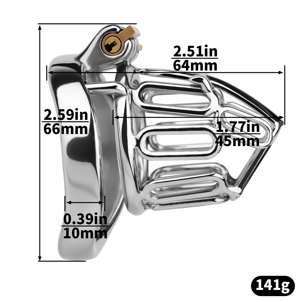 Openwork Metal Chastity Lock – Breathable Stainless Steel, Secure & Lightweight Design