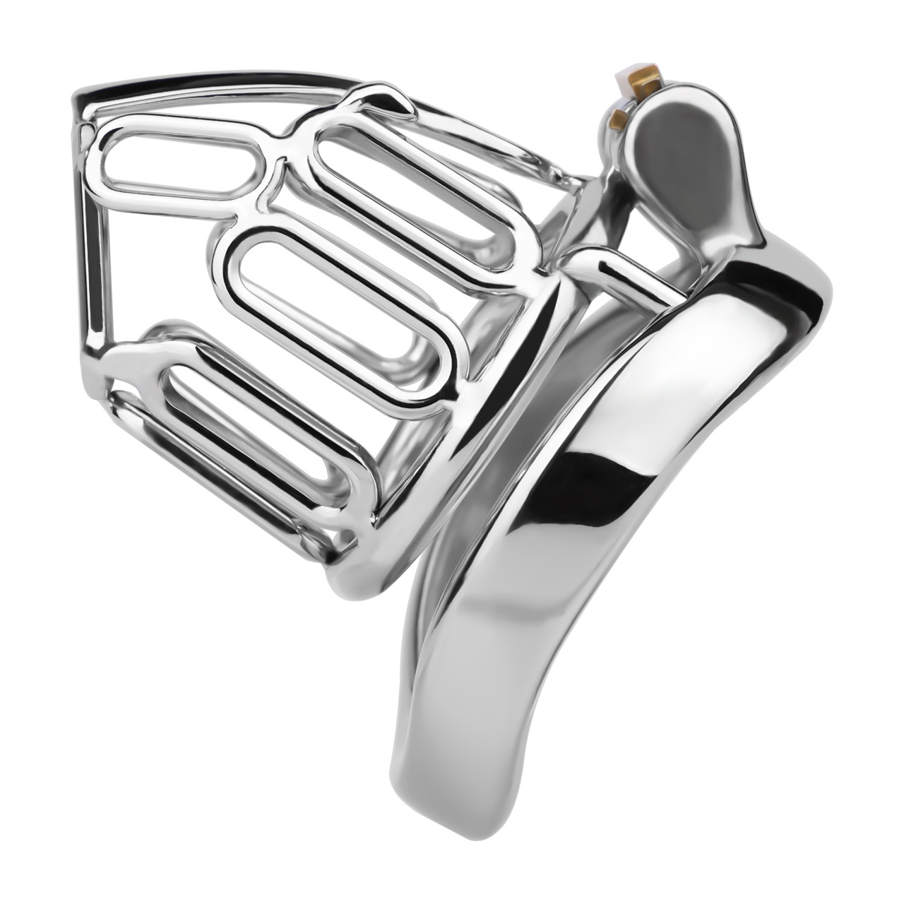 Openwork Metal Chastity Lock – Breathable Stainless Steel, Secure & Lightweight Design