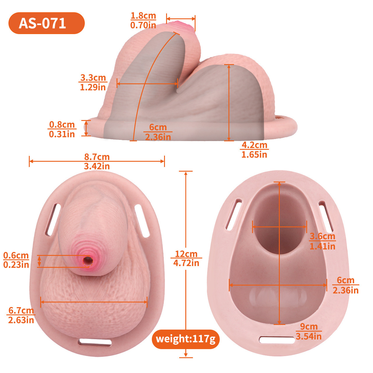 Realistic Silicone Chastity Lock with Decorative Cover