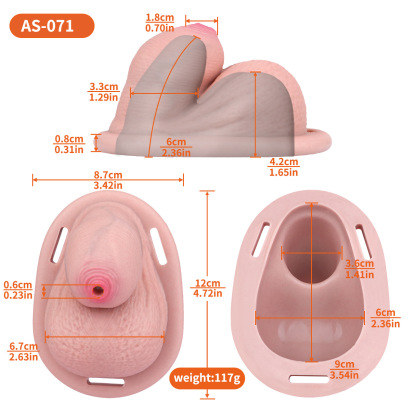 Realistic Silicone Chastity Lock with Decorative Cover