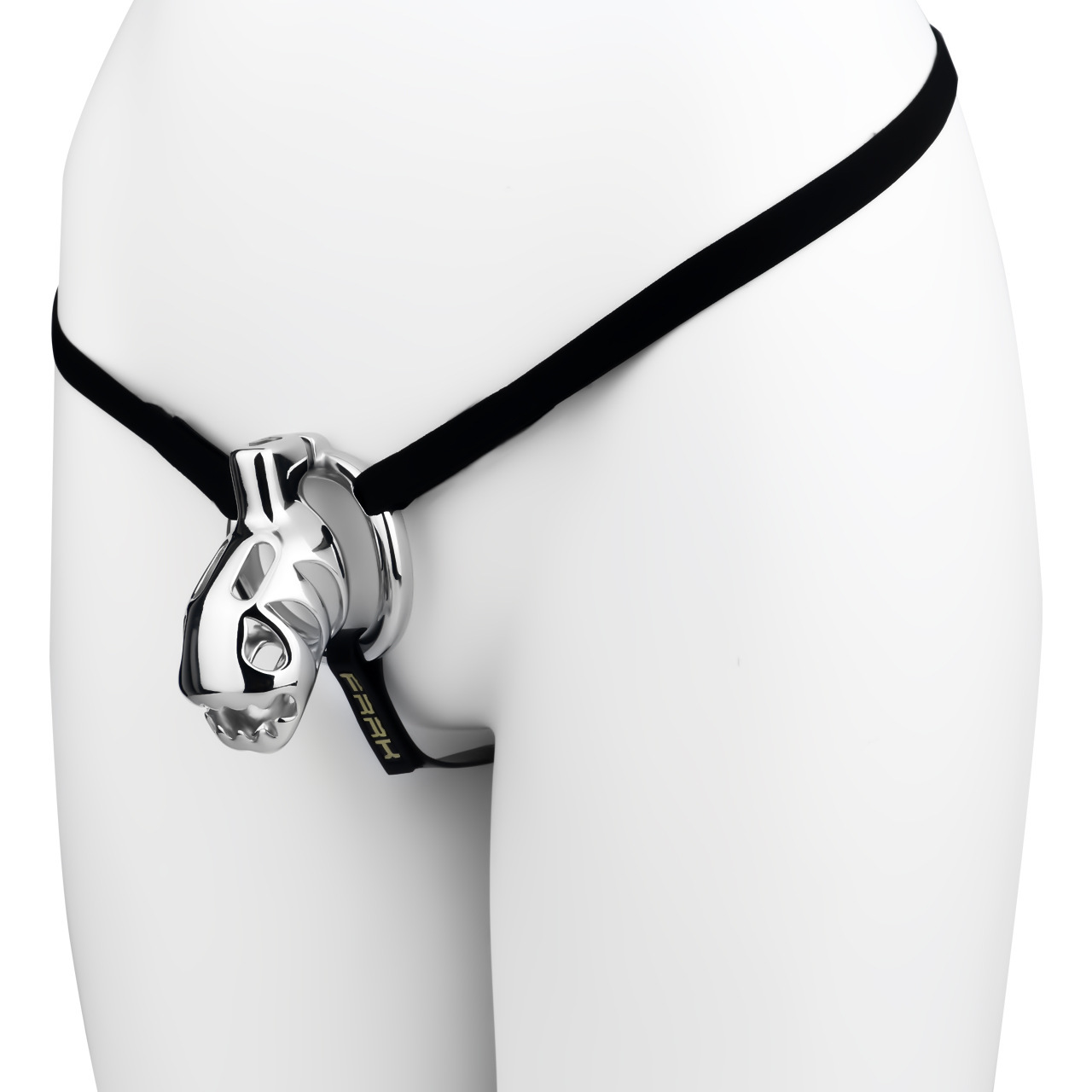 Metal Chastity Lock with Adjustable Strap – Secure Stainless Steel Chastity Cage
