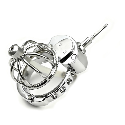 Stainless Steel Cock Cage for Men | Male Chastity Device with Adjustable Fit 32–50mm & Urethral Tube