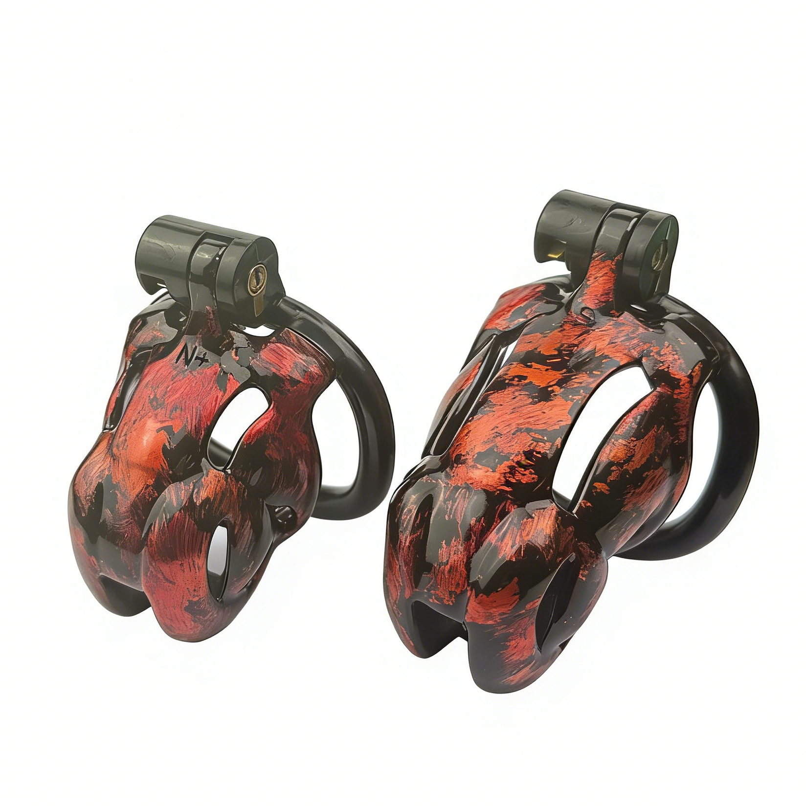 Aurora Series Chastity Cage – Iridescent 3D Printed Lock Device with Sculpted Vent Design