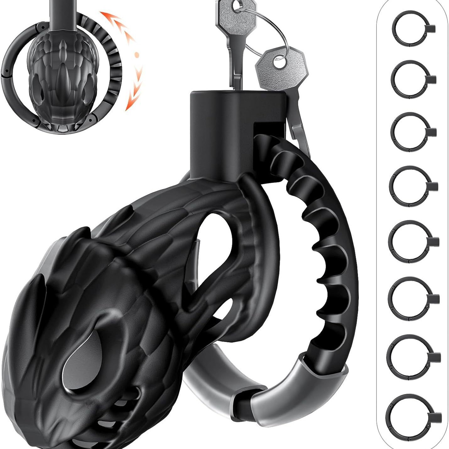 Dragon Head Self-Adjusting Chastity Cage