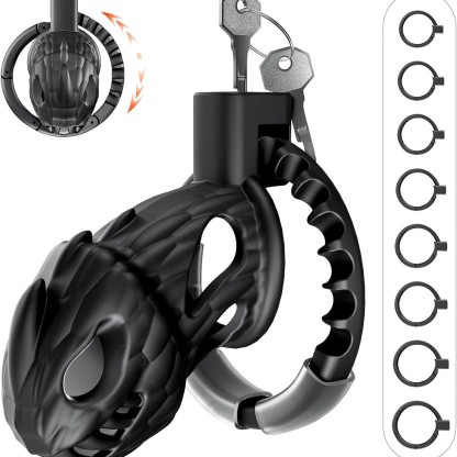 Dragon Head Self-Adjusting Chastity Cage