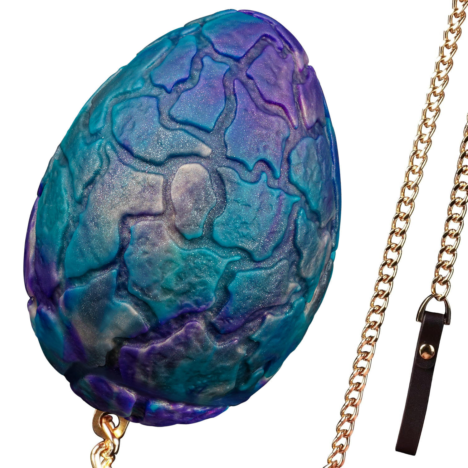 Dragon Egg Anal Plug | Fantasy Iridescent Dragon Scale Butt Plug with Pull Chain