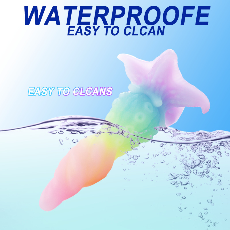 Fantasy Alien Silicone Dildo – Rainbow Gradient Design