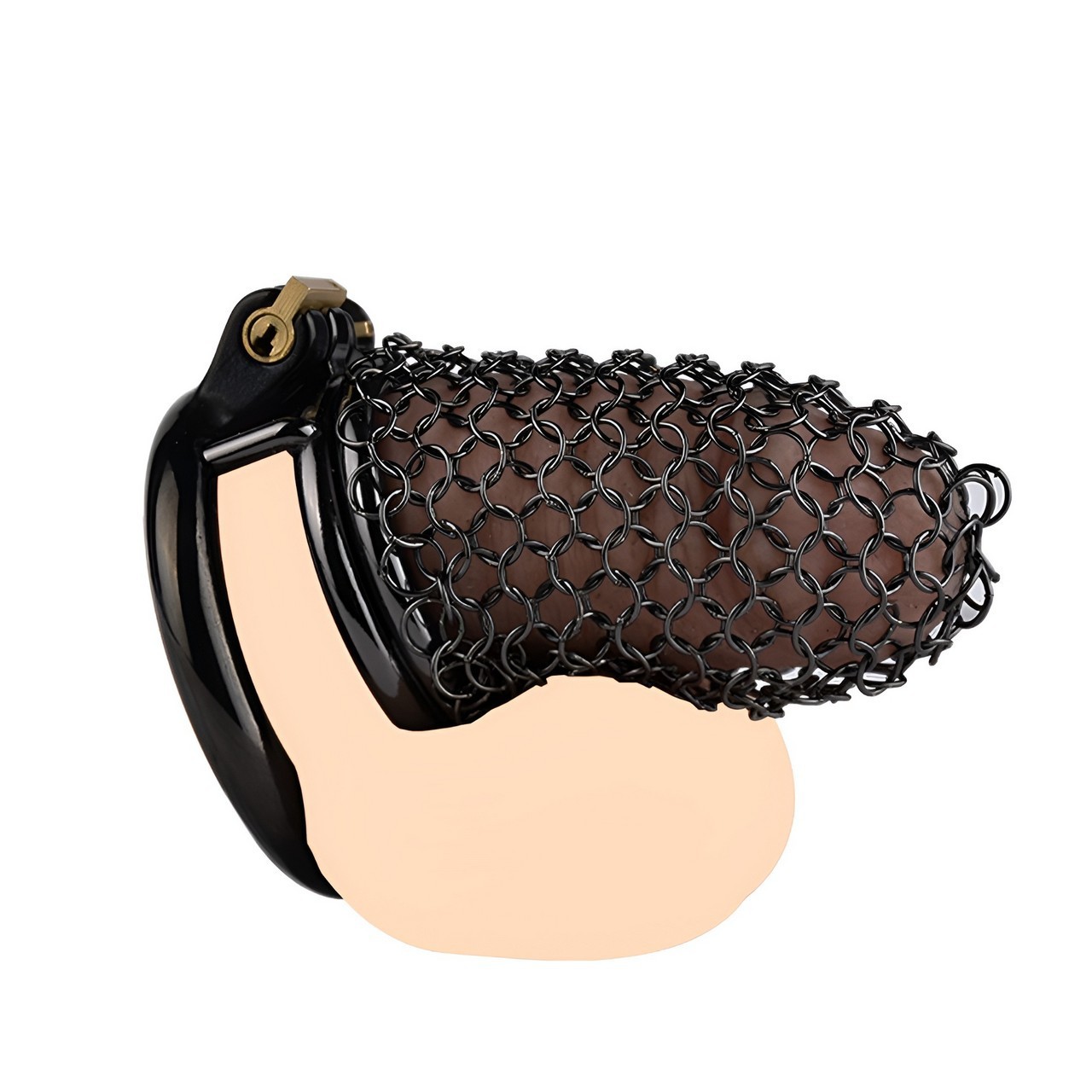 Metal Mesh Male Chastity Device – Lightweight Steel Chastity Cage with Lock (Short / Medium / Long)