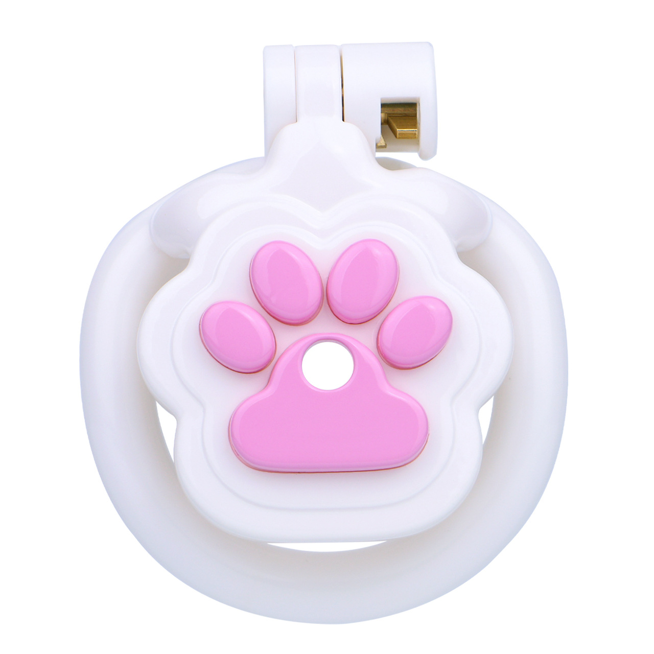 Cute Cat Paw Resin Chastity Lock — White & Black Options