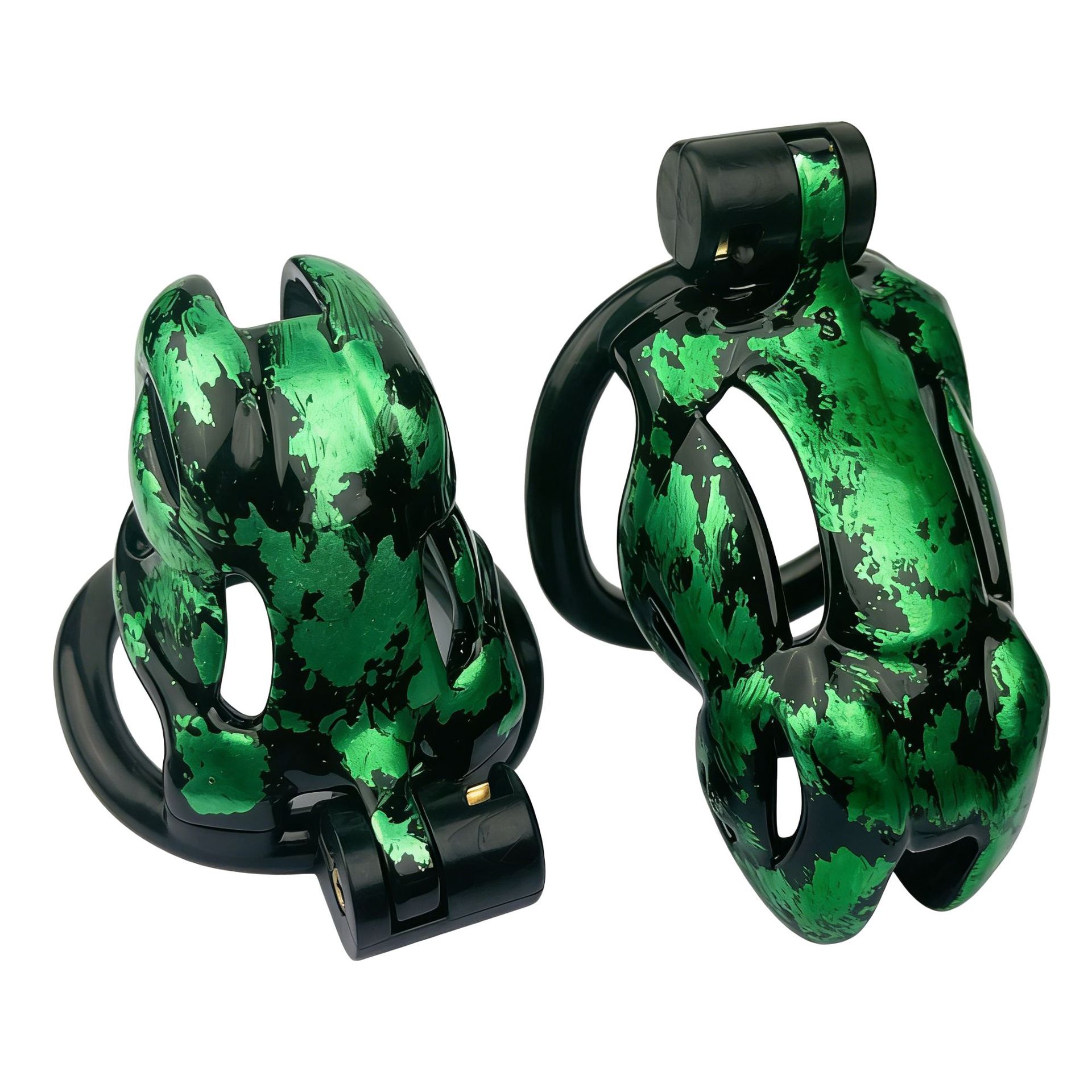 Aurora Series Chastity Cage – Iridescent 3D Printed Lock Device with Sculpted Vent Design